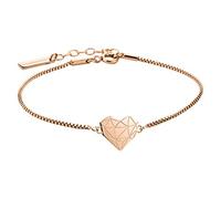 LIEBESKIND Damen Armband Herz Edelstahl Silber 20 cm (roségold)