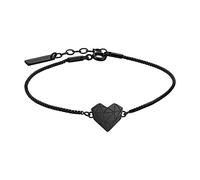 LIEBESKIND Damen Armband Herz Edelstahl Silber 20 cm (schwarz)