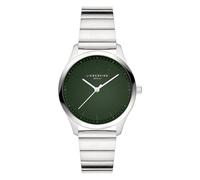 LIEBESKIND Damen Armbanduhr - Quarzuhr 33 mm - Rundes Gehäuse - Klassisches Design - Teilmattiertes Edelstahl- und Lederarmband - 5 ATM wasserdicht