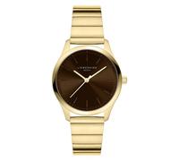 LIEBESKIND Damen Armbanduhr - Quarzuhr 33 mm - Rundes Gehäuse - Klassisches Design - Teilmattiertes Edelstahl- und Lederarmband - 5 ATM wasserdicht