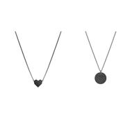 Liebeskind Damen-Collier Edelstahl (schwarz), LJ-0617-N-V 40 & TIME & JEWEL Kette aus Edelstahl in Schwarz LJ-0685-N-45