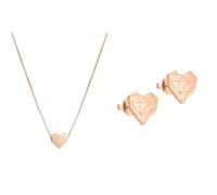 Liebeskind Damen Halskette aus Edelstahl & Damen-Ohrstecker Edelstahl LJ-0309-E-11