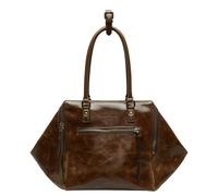 Große Schultertasche in Lacklederoptik mit glossy Finish braun
