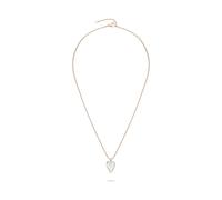 Kette mit Anhänger LIEBESKIND BERLIN "Schmuck Geschenk Edelstahl Halskette Glass Heart", roségoldfarben, transparent, Halsketten, Damen, Edelstahl, L: 45 B: 1,3mm, mit Glasstein, B:1,3mm (17880053-0)