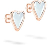 Paar Ohrstecker LIEBESKIND BERLIN "Schmuck Geschenk Edelstahl Ohrringe Glass Heart", roségoldfarben, transparent, transparent, Ohrringe, Damen, Edelstahl, mit Glasstein (81102415-0) roségoldfarben, tr