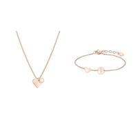 Liebeskind TIME & JEWEL Kette aus Edelstahl in Roségold LJ-0505-N-45 & Armband LJ-0523-B-20 IP Roségold