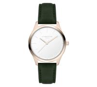 LIEBESKIND Damen Armbanduhr - Quarzuhr 33 mm - Rundes Gehäuse - Klassisches Design - Teilmattiertes Edelstahl- und Lederarmband - 5 ATM wasserdicht