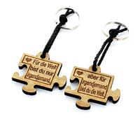 Lieblingsmensch Schlüsselanhänger Partnerset aus Holz mit Gravur - Modell: Puzzle