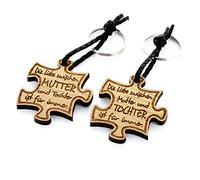 Lieblingsmensch Schlüsselanhänger Partnerset aus Holz - Modell: Die Liebe zwischen... (Mutter/Tochter)