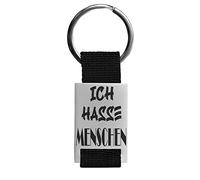 Lieblingsmensch / schöner Schlüsselanhänger mit filigraner und robuster Laser Gravur Modell: Ich hasse Menschen - Textil