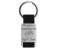 Lieblingsmensch / schöner Schlüsselanhänger mit filigraner und robuster Laser Gravur Modell: Topf & Deckel - Textil