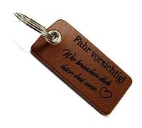 Lieblingsmensch Schutzengel Leder Schlüsselanhänger : Fahr vorsichtig - Wir brauchen dich hier bei uns