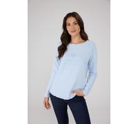 Sweatshirt LIEBLINGSSTÜCK "CathrinaEP", Damen, Gr. M (38), blau (skyway), Sweatware, Obermaterial: 100% Baumwolle, bedruckt, clean, unifarben, regular fit taillenbedeckt, Rundhals, gerader Abschluss,