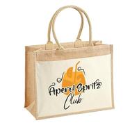 LIEBTASTISCH - Aperol Club - Jutetasche - Jute-Tasche - Geschenkset - Geschenktasche - perfektes Accessoire - Shopper - für den Sommer (M (30x30x14 cm))