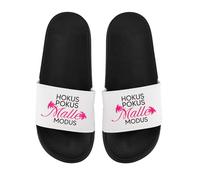 LIEBTASTISCH Badelatschen - Hokus Pokus Malle Modus - Mallorca - Feiern - Party - Sommer - Strand - JGA (Schwarz, 39)