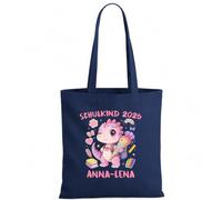 LIEBTASTISCH® Baumwolltasche Schulkind 2026 Anna-Lena - Stofftasche Beutel Einschulung Mädchen mit Dino - Geschenk zum Schulanfang Schultag Schultüte Füllung