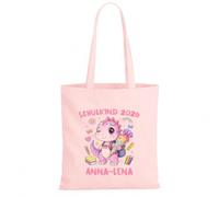 LIEBTASTISCH® Baumwolltasche Schulkind 2026 Anna-Lena - Stofftasche Beutel Einschulung Mädchen mit Dino - Geschenk zum Schulanfang Schultag Schultüte Füllung