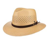 LIERYS Air Panamahut Strohhut Traveller UV Schutz Damen und Herren Frühling Sommer braun XL (61-62 cm)