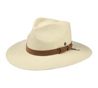 LIERYS Big Brim Travellerhut Damen Herren Handgefertigter Strohhut aus Ecuador 100% Panamastroh Original Panamahut mit Leder Garnitur Sonnenhut Frühjahr Sommer Natur XL (61-62 cm)