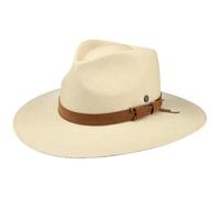 LIERYS Big Brim Travellerhut Damen Herren Handgefertigter Strohhut aus Ecuador 100% Panamastroh Original Panamahut mit Leder Garnitur Sonnenhut Frühjahr Sommer Natur M (57-58 cm)