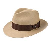 LIERYS Brown Rockfall Panamahut Handmade in Ecuador Herren Strandhut mit breiter Krempe Bogarthut Frühjahr Sommer beige-braun M (57-58 cm)