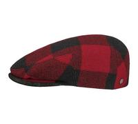 LIERYS Check Driver Flatcap Herren Schwarz-Rot Kariert Schirmmütze 100% Schurwolle Baumwollfutter Made in EU Sommer Winter schwarz-rot 59 cm