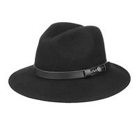 LIERYS Chicago Travellerhut Wollfilz Packable Made in Italy Damen und Herren Sommer Winter schwarz M (56-57 cm)