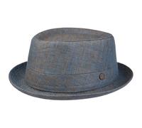 LIERYS Classic Pork Pie Hut Made in Italy Herren Frühling Sommer blau M (56-57 cm)