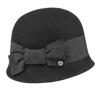 LIERYS Crushable Wollfilz Glockenhut Damen Made in Italy Outdoor Hut Wasserabweisend Packable Filzhut Herbst Winter schwarz One Size