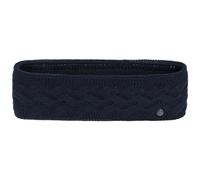 LIERYS Fauske Stirnband Damen mit Schurwolle 55-60 cm - Made in Germany - 10,5 cm breit - Innenfutter aus Fleece - Headband mit geflochtenem Strickmuster - Herbst/Winter dunkelblau One Size