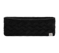 LIERYS Fauske Stirnband Damen mit Schurwolle 55-60 cm - Made in Germany - 10,5 cm breit - Innenfutter aus Fleece - Headband mit geflochtenem Strickmuster - Herbst/Winter schwarz One Size