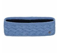 LIERYS Fauske Stirnband Damen mit Schurwolle 55-60 cm - Made in Germany - 10,5 cm breit - Innenfutter aus Fleece - Headband mit geflochtenem Strickmuster - Herbst/Winter blau One Size