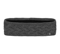 LIERYS Fauske Stirnband Damen mit Schurwolle 55-60 cm - Made in Germany - 10,5 cm breit - Innenfutter aus Fleece - Headband mit geflochtenem Strickmuster - Herbst/Winter grau One Size