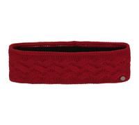 LIERYS Fauske Stirnband Damen mit Schurwolle 55-60 cm - Made in Germany - 10,5 cm breit - Innenfutter aus Fleece - Headband mit geflochtenem Strickmuster - Herbst/Winter dunkelrot One Size