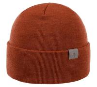 LIERYS Fine Merino Strickmütze Damen/Herren mit Umschlag - Wintermütze aus Merinowolle - Made in Germany - gestrickte Mütze als Oversize Beanie tragbar - One Size 54-61 cm - Winter rost One Size