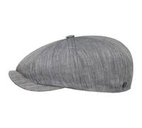 LIERYS Herringbone Leinen Ballonmütze Klassische Flatcap Sommerlich Fischgrätmuster Herren Frühjahr Sommer Made in The EU blau M (56-57 cm)