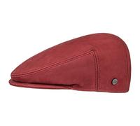 LIERYS Lederflatcap Herren Made in Italy Gefütterte Schirmmütze Rindleder Herbst/Winter Bordeaux 58 cm