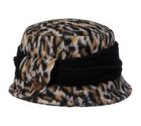 LIERYS Leo-Chic Wollhut Stoffhut Made in Italy Damen Herbst Winter schwarz-beige One Size