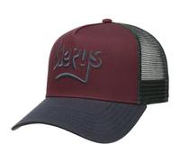 LIERYS Lettering Trucker Cap Damen Herren 100% Baumwolle Snapback Verschluss Frontschriftzug Sommer Winter Bordeaux One Size