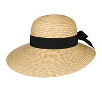 LIERYS Livana Strohhut Glockenform Made in Italy Atmungsaktiv UV-Schutz Damen Frühjahr Sommer Natur-schwarz One Size