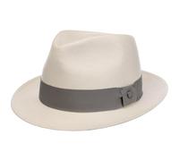 LIERYS Malscott Trilby Panamahut Naturfarbener Sonnenhut Eleganter Strohtrilby Damen Herren Frühjahr Sommer Natur-grau XL (61-62 cm)