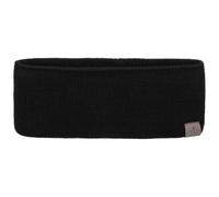 LIERYS Mono Stirnband Damen/Herren 8 cm breit - Made in Germany - dreilagiges Strickband gefüttert mit Baumwolle - Rippstrick Ohrenwärmer 54-60 cm - Ohrenschutz Herbst/Winter schwarz One Size