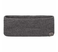 LIERYS Mono Stirnband Damen/Herren 8 cm breit - Made in Germany - dreilagiges Strickband gefüttert mit Baumwolle - Rippstrick Ohrenwärmer 54-60 cm - Ohrenschutz Herbst/Winter grau One Size