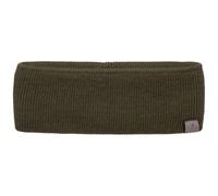 LIERYS Mono Stirnband Damen/Herren 8 cm breit - Made in Germany - dreilagiges Strickband gefüttert mit Baumwolle - Rippstrick Ohrenwärmer 54-60 cm - Ohrenschutz Herbst/Winter oliv One Size