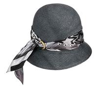 LIERYS Samina Strohhut Glockenform Schwarzer Hut Atmungsaktiv Damen Frühjahr Sommer schwarz One Size