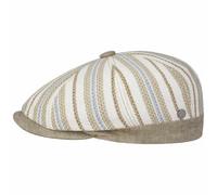 LIERYS Savoca Flatcap Gestreifte Schirmmütze Sommerliche Kappe aus Baumwolle und Leinen Made in Italy Herren Frühjahr/Sommer beige M (56-57 cm)