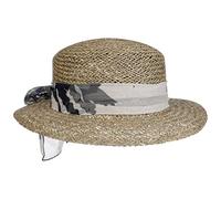 LIERYS Seagrass Strohhut mit Stoffband Damen Made in Italy Sonnenhut mit Schleife Strandhut Frühjahr Sommer Natur One Size