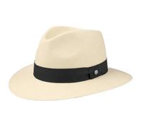 LIERYS The Sophisticated Panamahut Damen Herren Handmade in Ecuador Panamastrohhut Strohhut Sommer mit Ripsband Natur-schwarz XXL (63-64 cm)