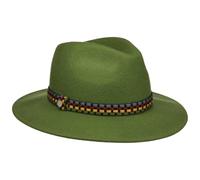 LIERYS Traveller Hut Knit Colour Band Wollfilz Made in Italy Unisex Herbst Winter grün L (58-59 cm)