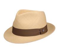 LIERYS Trilby Panamahut Klassischer Strohhut mit Ripsband Handmade in Ecuador Herren Damen Sommer Natur-braun S (55-56 cm)